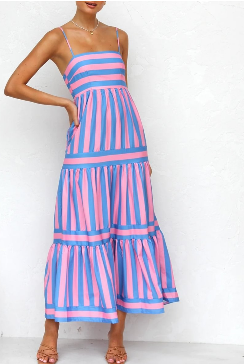 JULIANA | STRIPED LONG DRESS