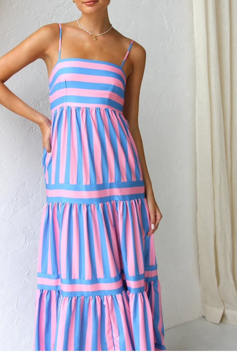 JULIANA | STRIPED LONG DRESS