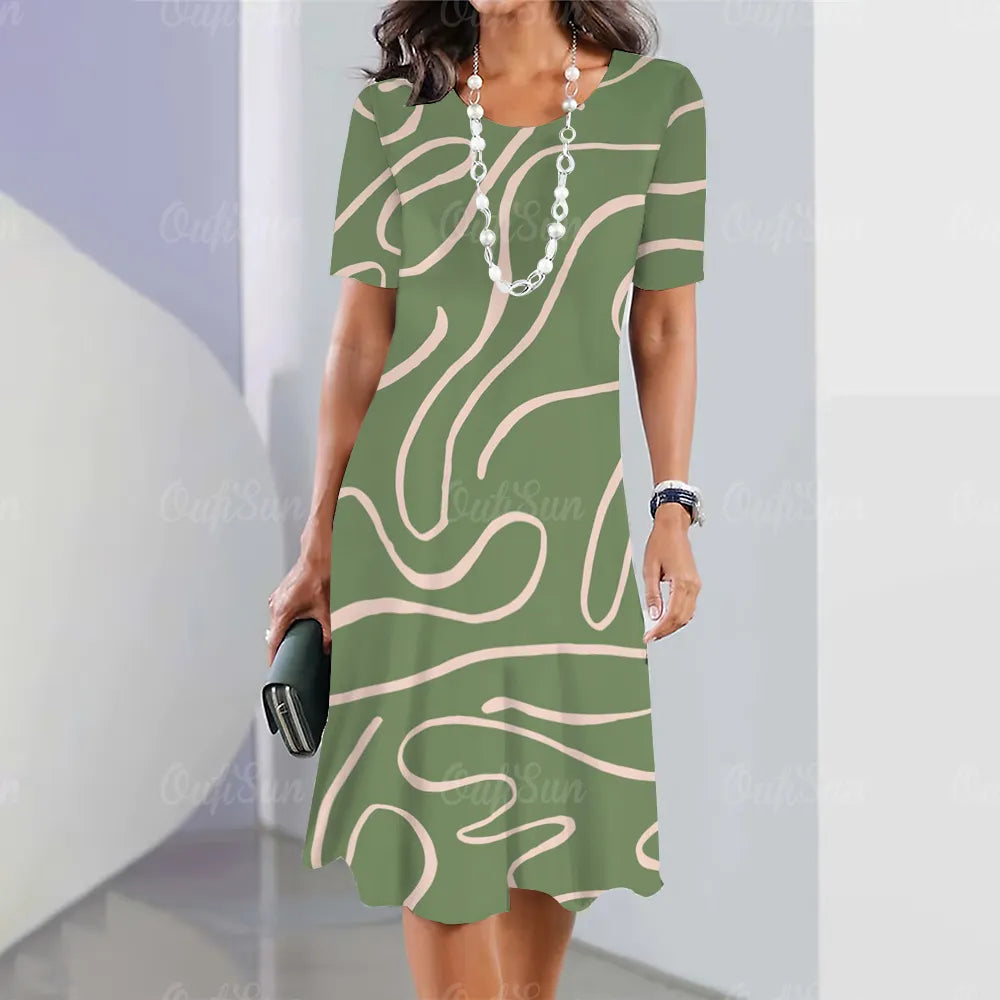 Sheila | Elegant Dress with Stylish Color Patterns